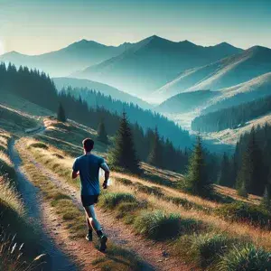 High-altitude training landscape with runners improving endurance and performance in challenging environment. Expansive mountain views and clear blue sky highlight physiological benefits of training at high altitude.