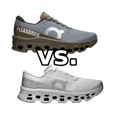 On Cloudmonster 2 Pleasures x The Loop vs On Cloudmonster 3