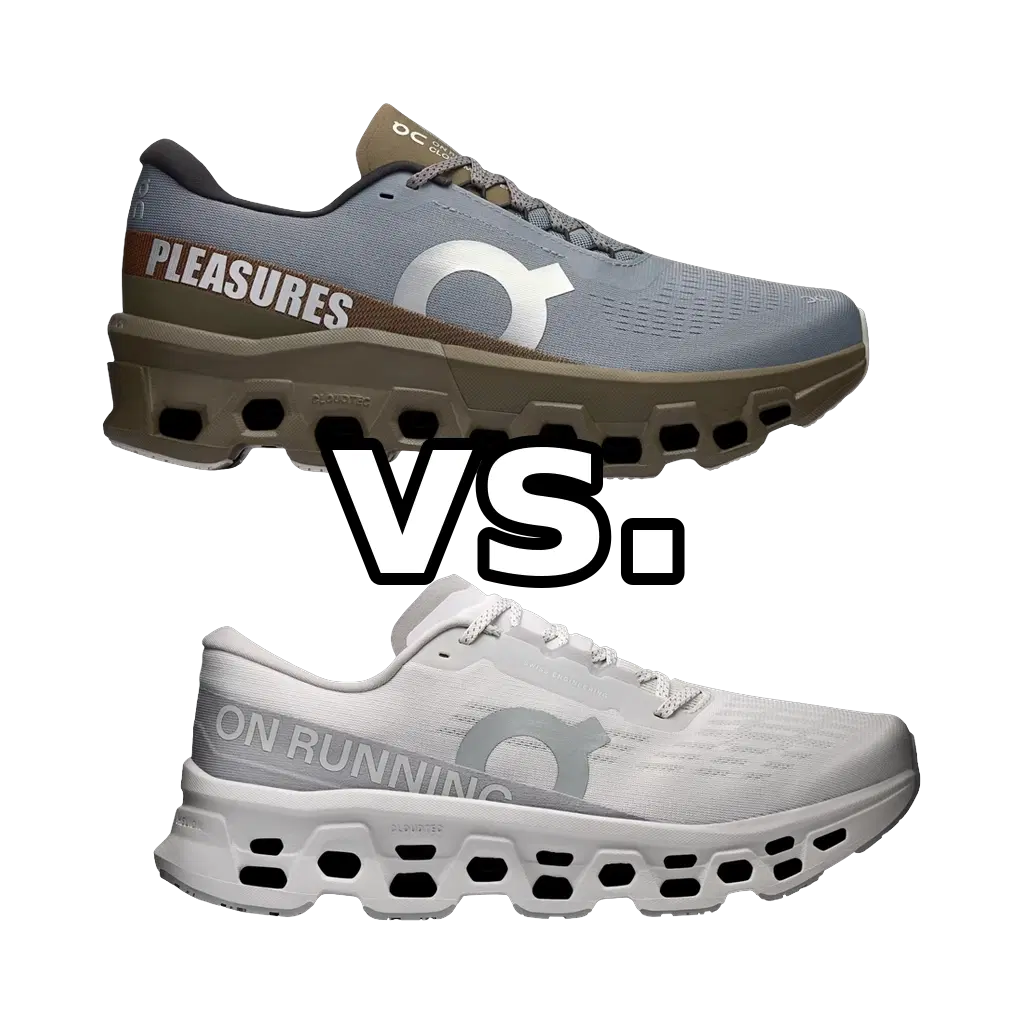On Cloudmonster 2 Pleasures x The Loop vs On Cloudmonster 3
